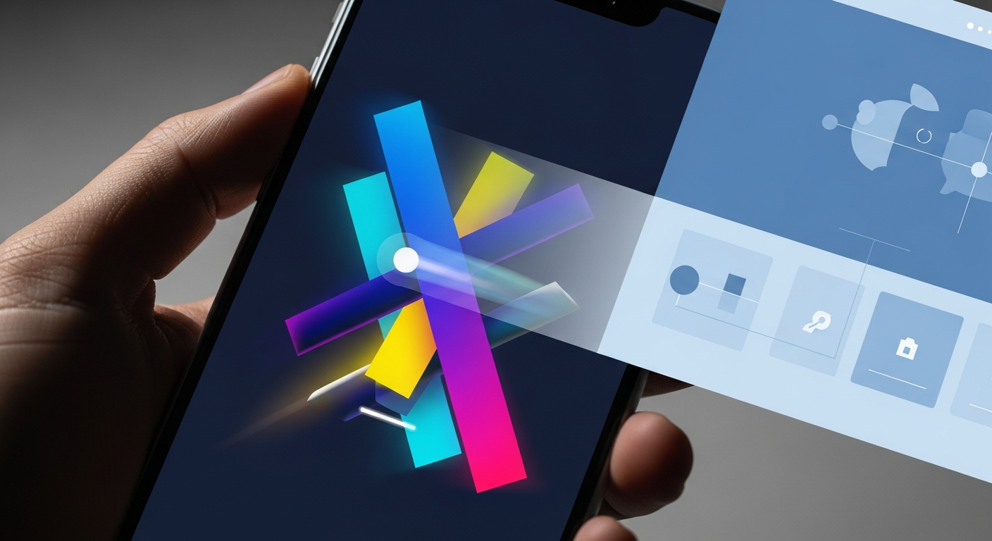 A smartphone showing an ad click transitioning into a focused landing page